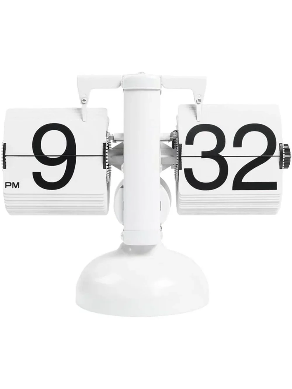 Home White Analog Quartz Large Number Antique Vintage Design Flip Desk Clock
